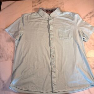 Women's Light Blue Button-Down Short Sleeve Shirt